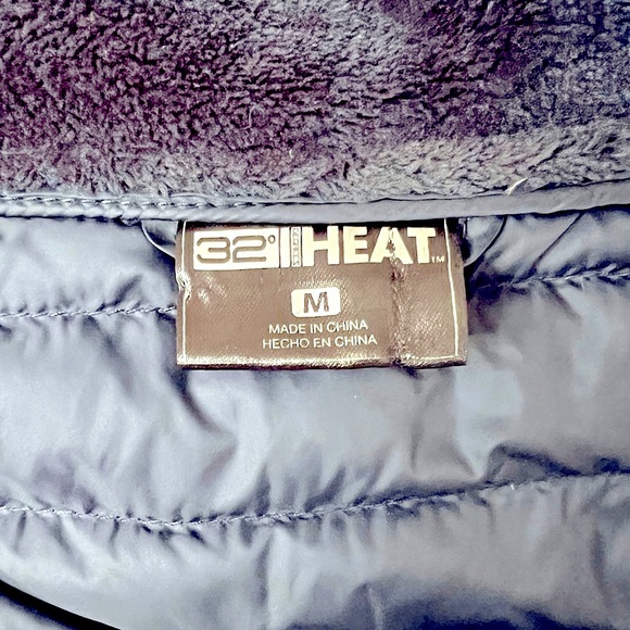 32 Degrees Heat Navy Fleece Puffer Jacket - Picture 5 of 6